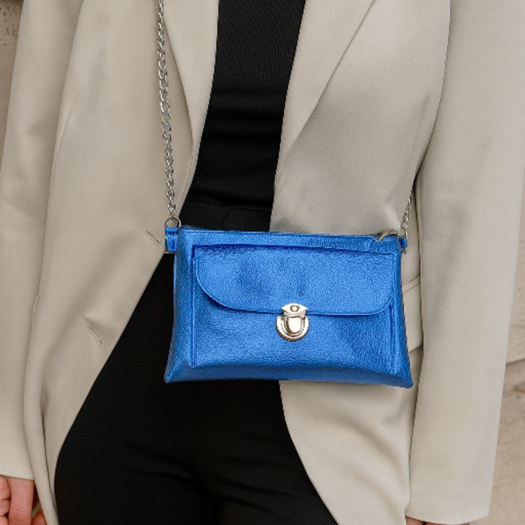 Summer-Bag metallizzata blu