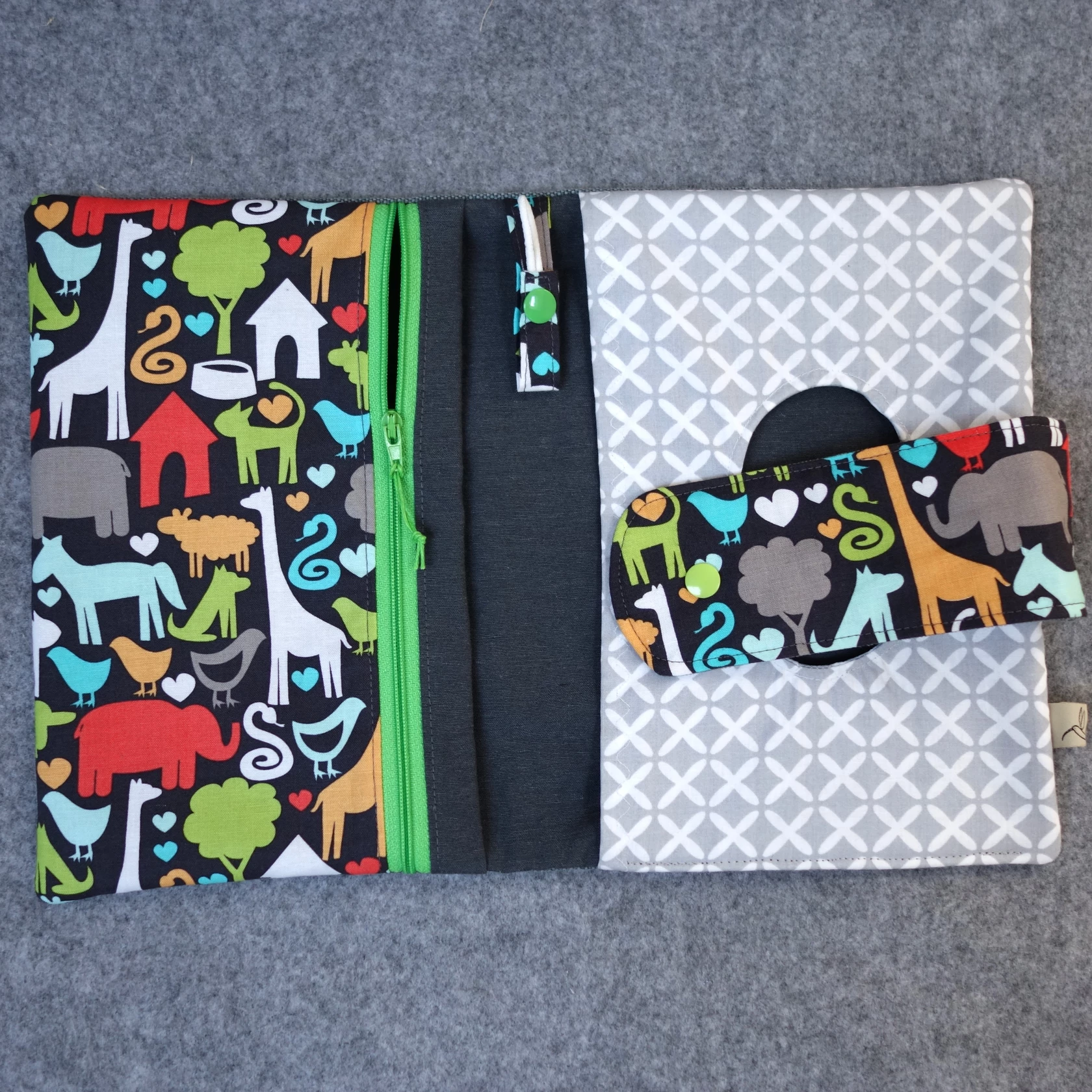 Windeltasche Tiere/Grau Windeltasche Tiere/Grau