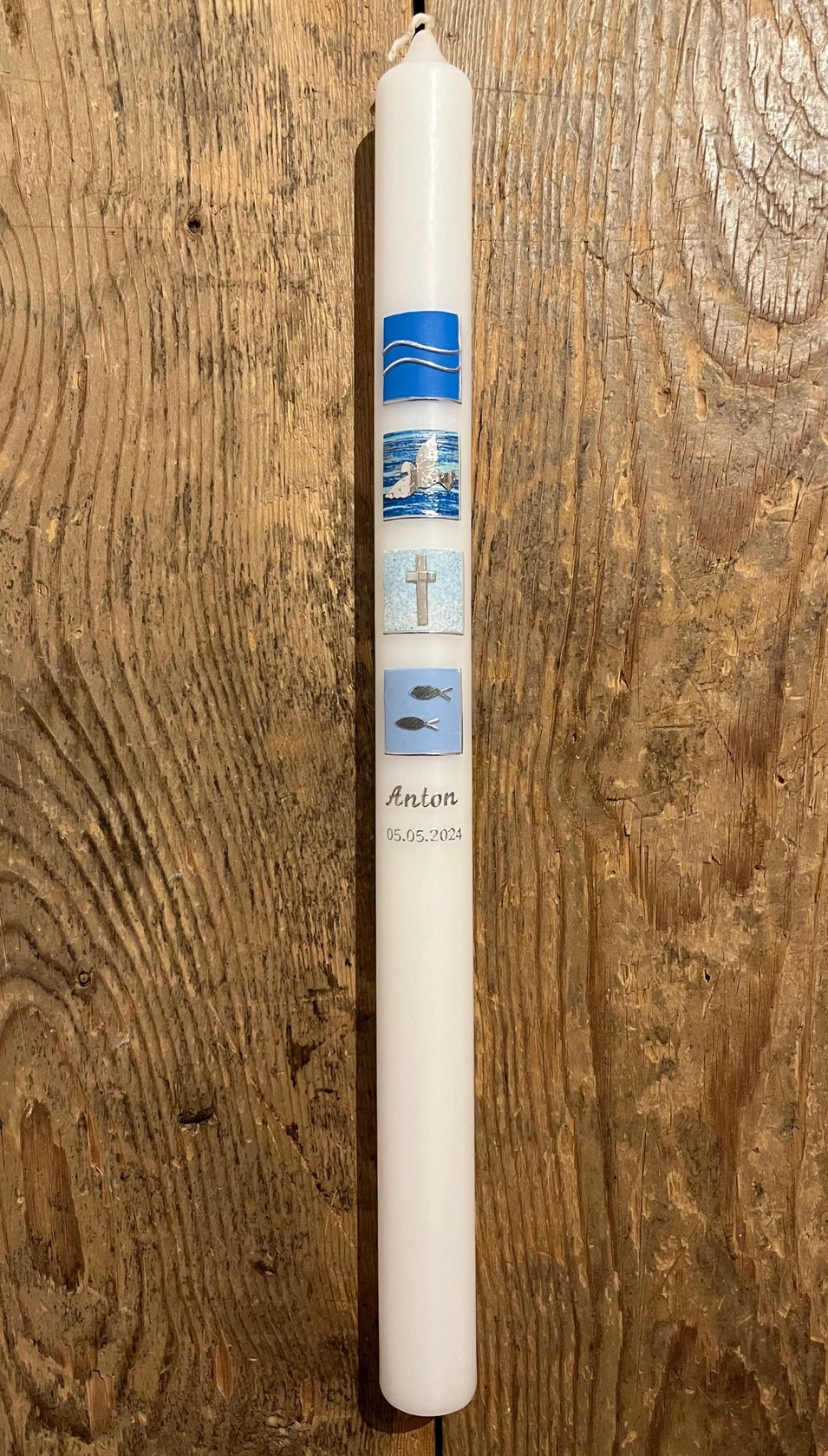 Taufkerze Symbole blau 4 Symbole Taufkerze Symbole blau 4 Symbole