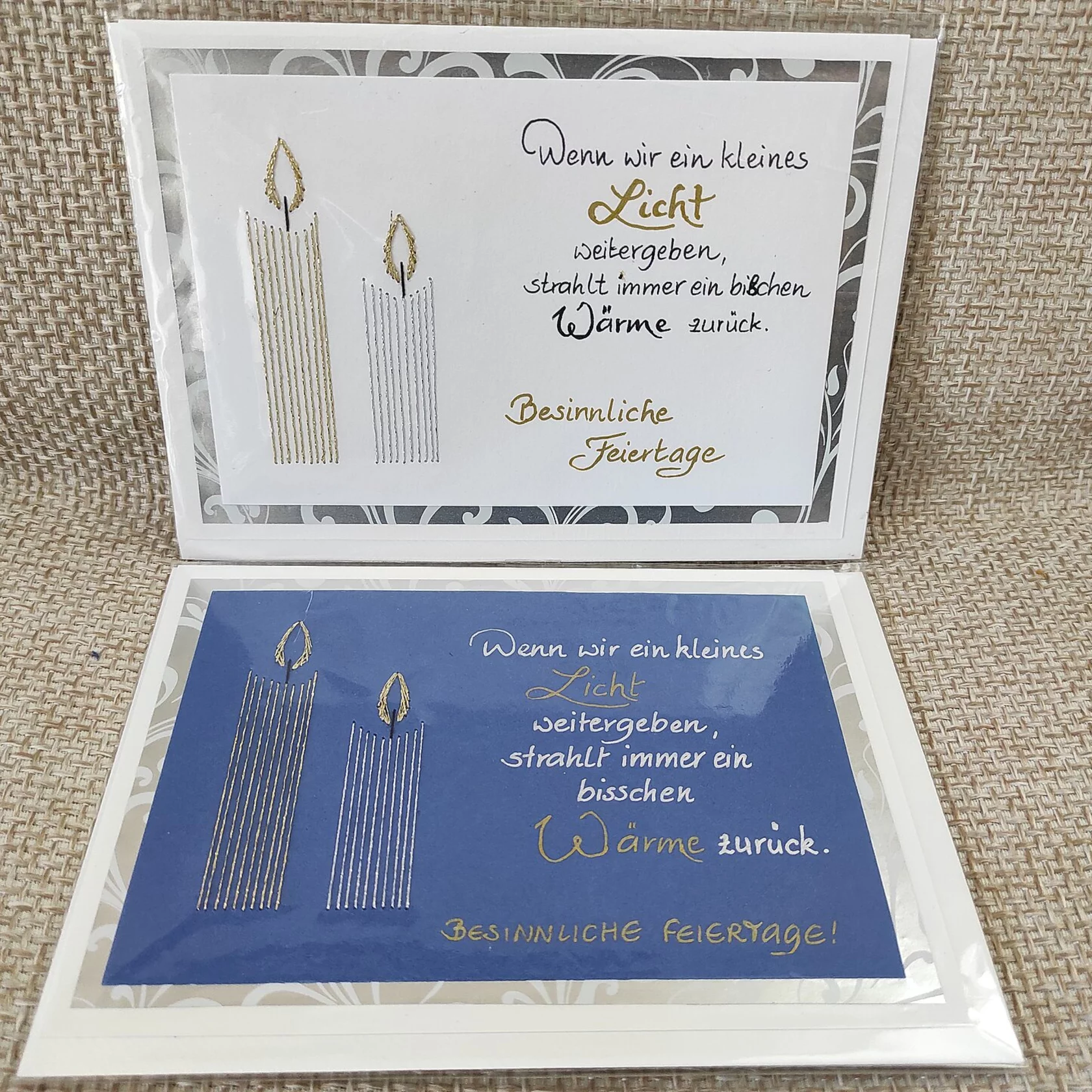 Weihnachtskarte "Kerzen, gerade", liegend Weihnachtskarte "Kerzen, gerade", liegend