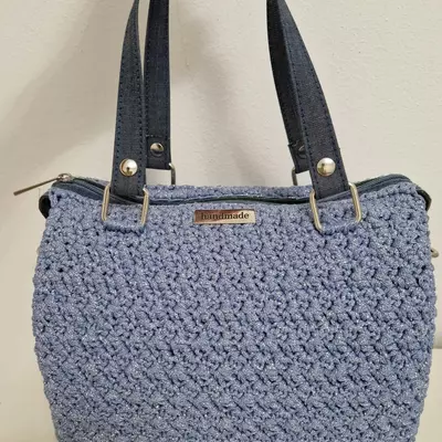 Borsa bauletto fatta a mano in lurex e denim!