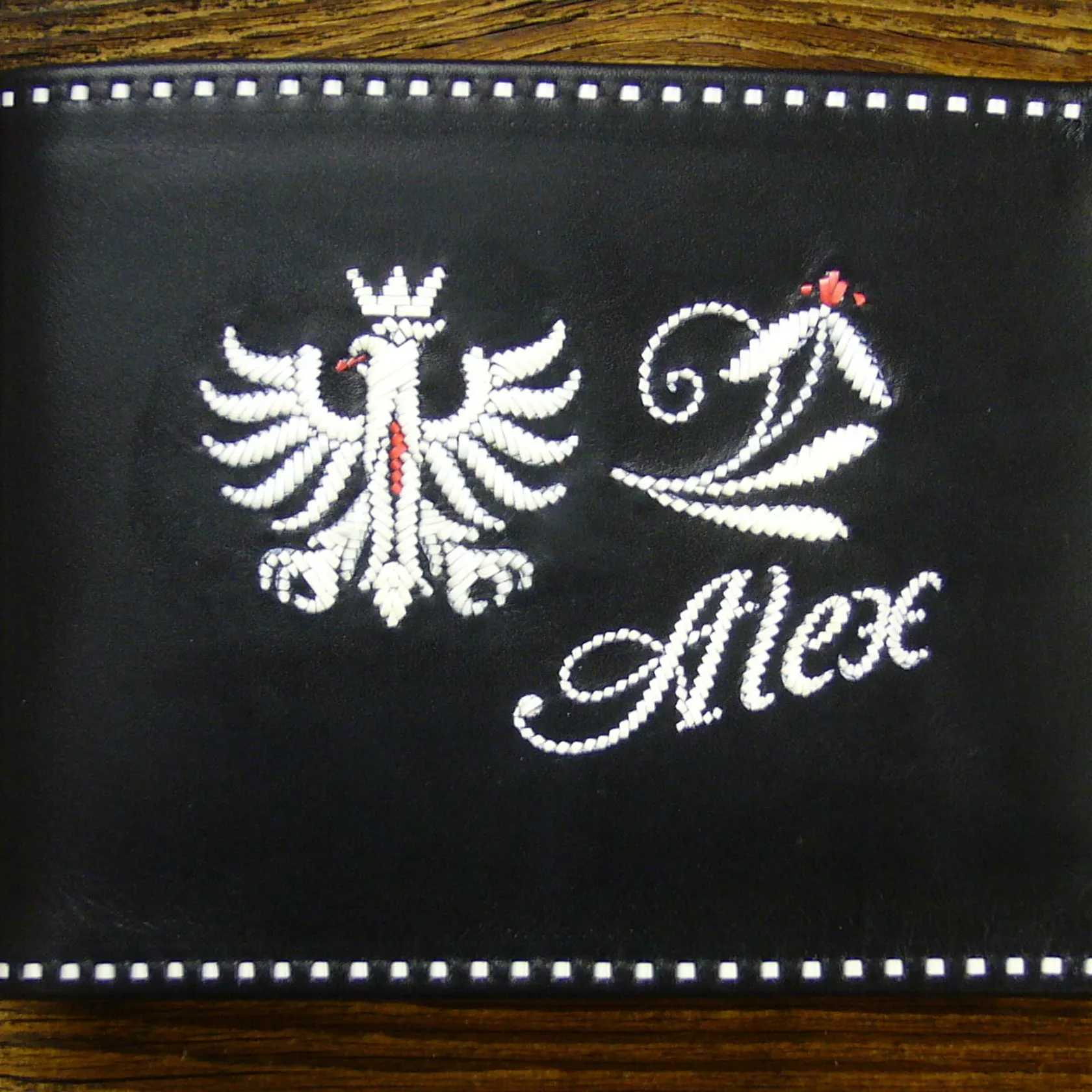 Sarner Geldtasche mit Name und Adler