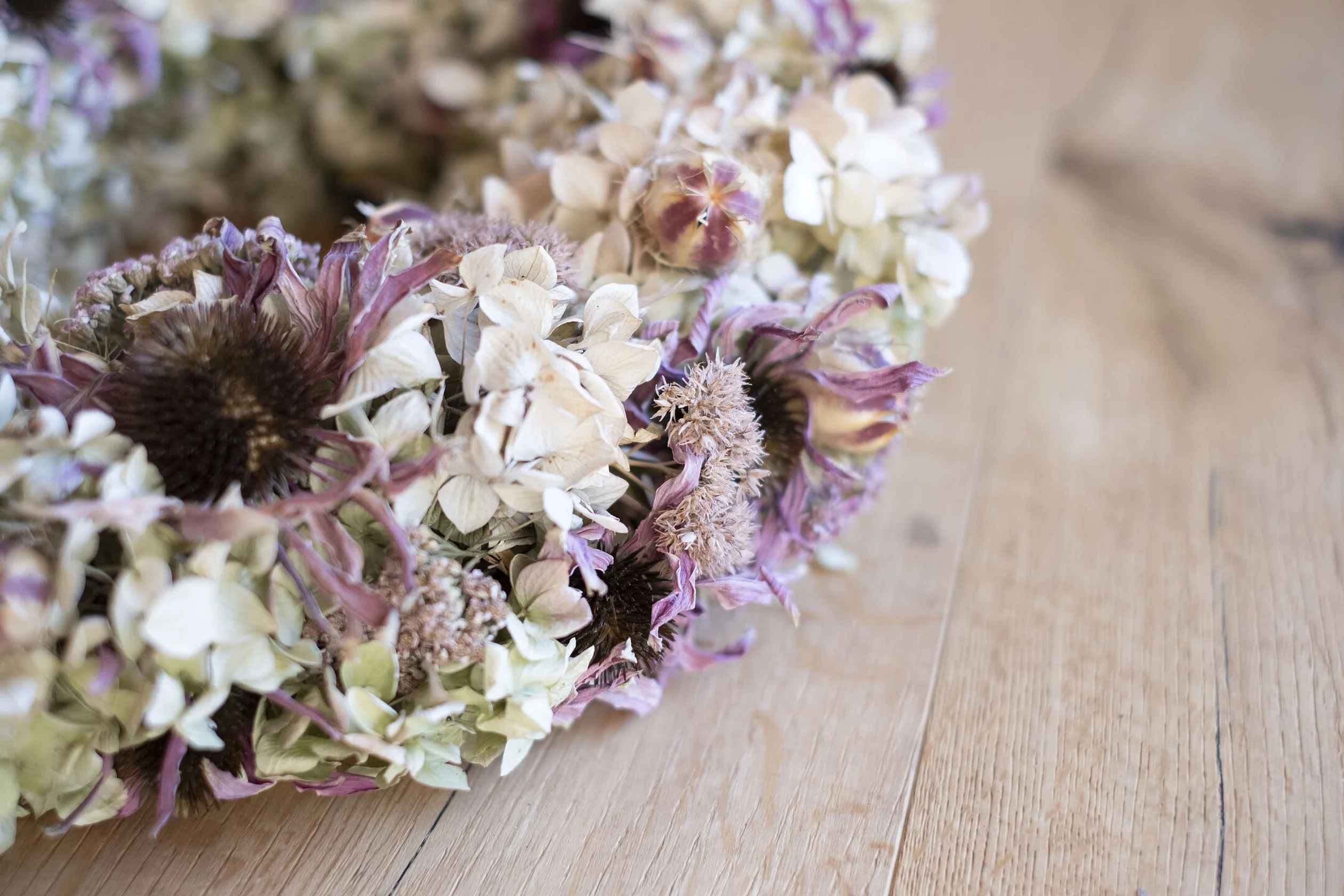 Ghirlanda Naturale con Ortensie & Echinacea Ghirlanda Naturale con Ortensie & Echinacea