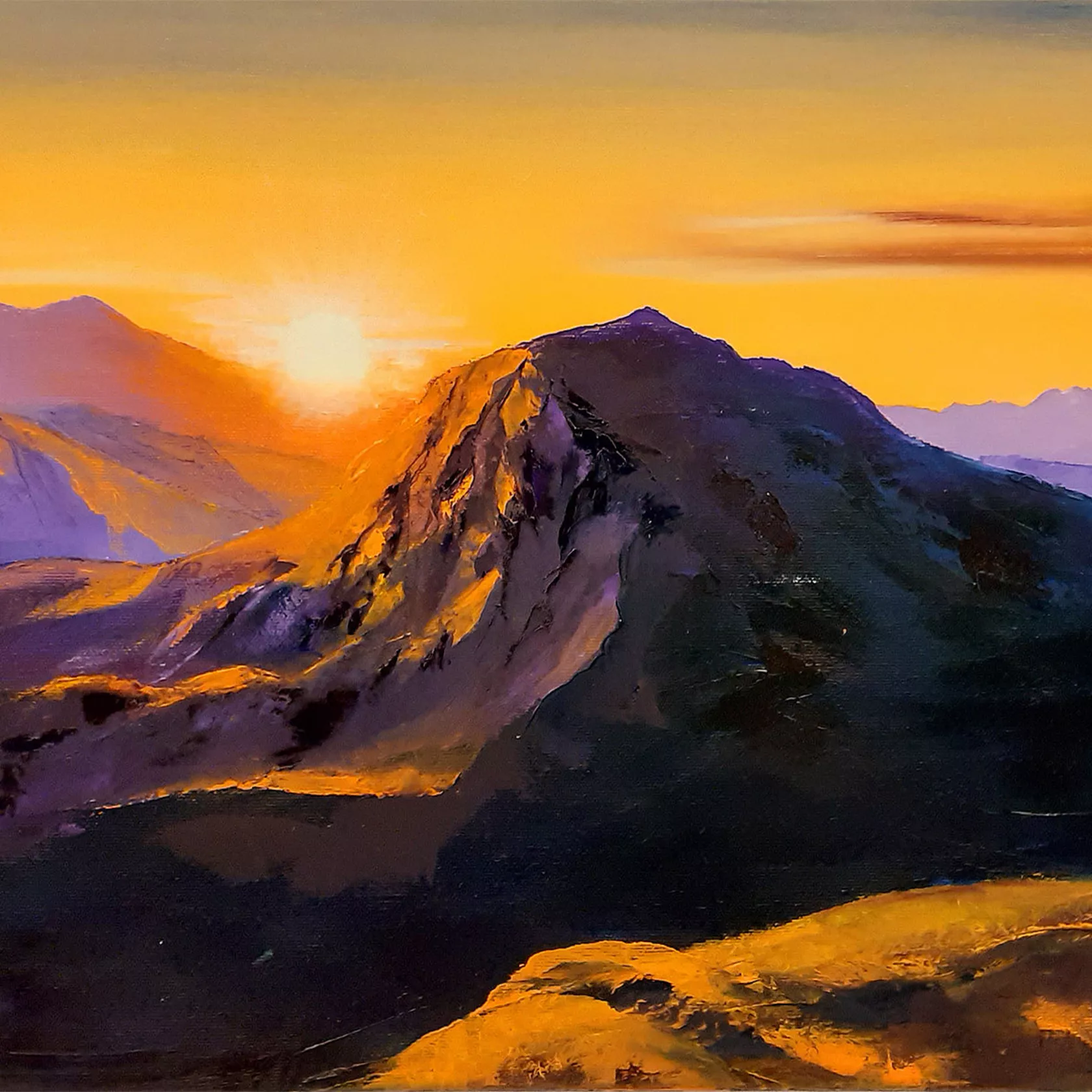 Öl Bild "Sonnenaufgang Laugenspitze"