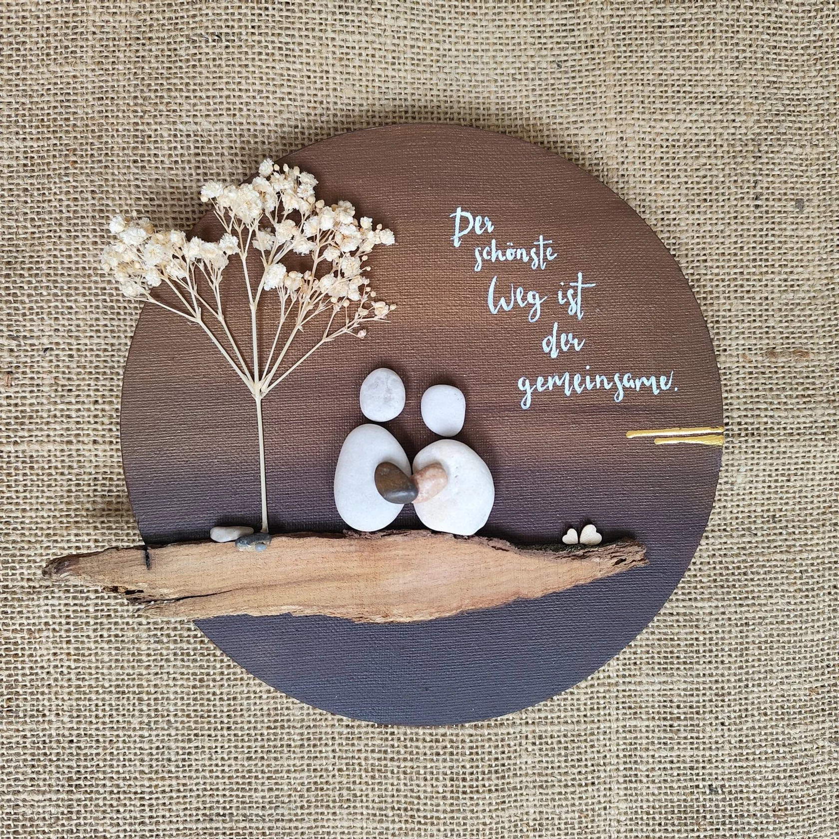 Steinbild Liebe_"der schönste Weg" - rund 20cm Steinbild Liebe_"der schönste Weg" - rund 20cm