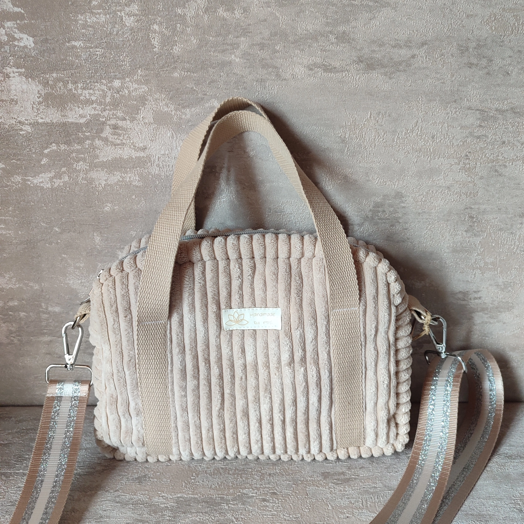 Handtasche Breitcord beige Handtasche Breitcord beige