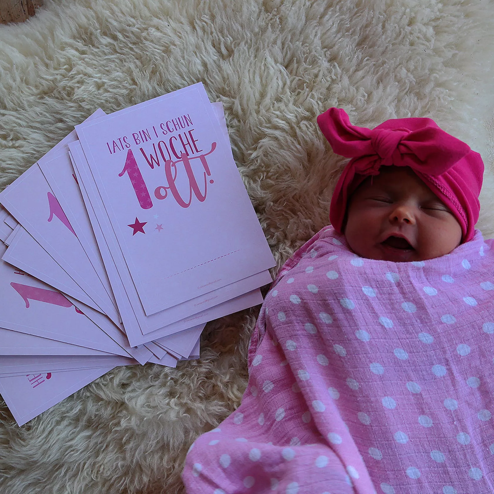 Meilnstoankortnset Baby rosa Meilnstoankortnset Baby rosa