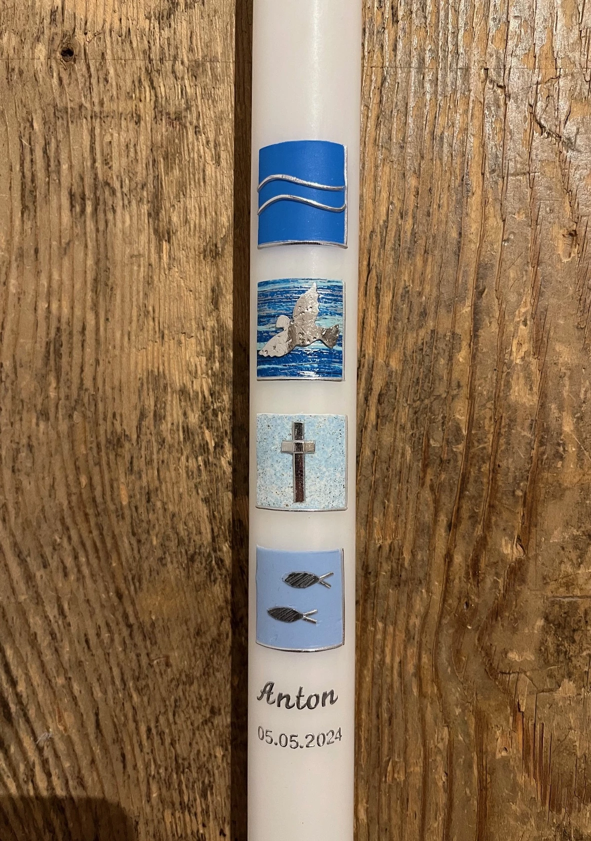 Taufkerze Symbole blau 4 Symbole Taufkerze Symbole blau 4 Symbole