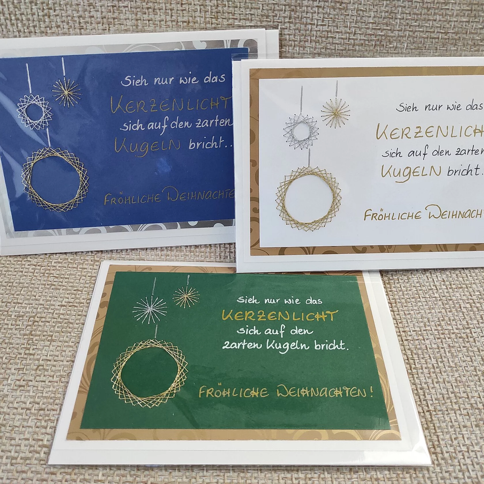 Weihnachtskarte "3 Kugeln", liegend Weihnachtskarte "3 Kugeln", liegend