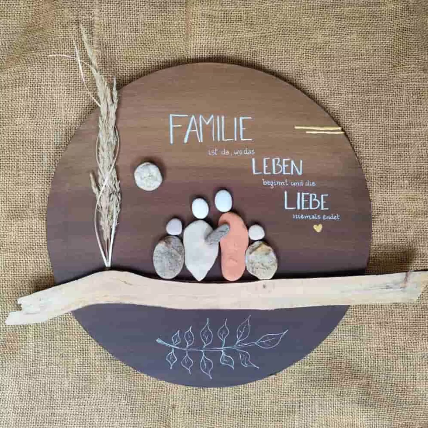 Steinbild Familie 4 Pers. - 40cm 