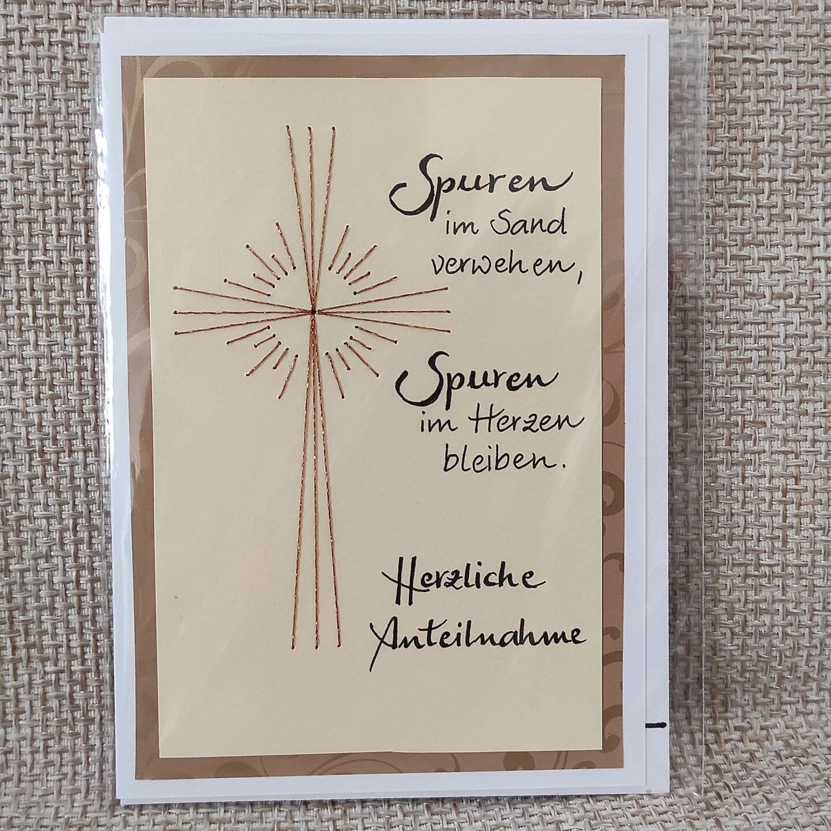 Kondolenzkarte "Kreuz" elegant, 12x17cm