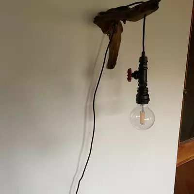 Wandlampe Schwemmholz & Metall (Steampunk) – Unikat aus Südtirol