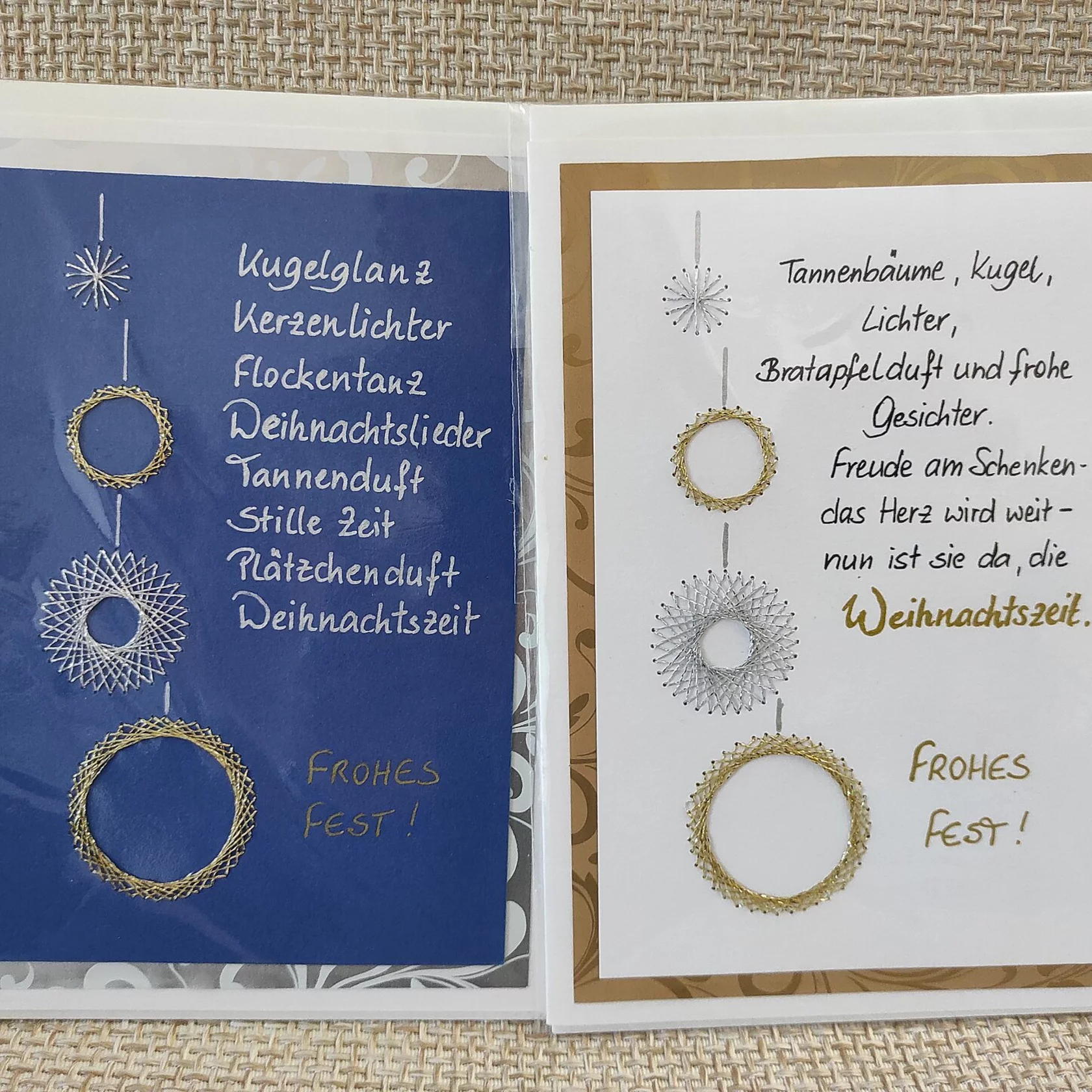Weihnachtskarte Kugeln aufrecht, Deutsch Weihnachtskarte Kugeln aufrecht, Deutsch