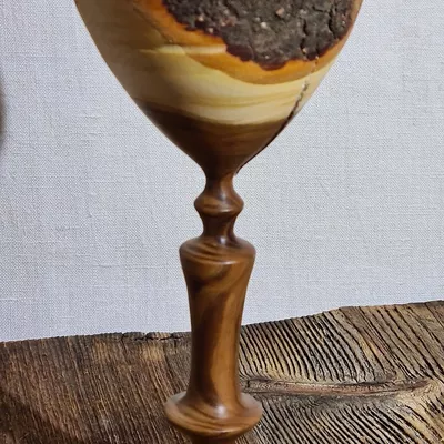 Pokal gedrechselt einmalig