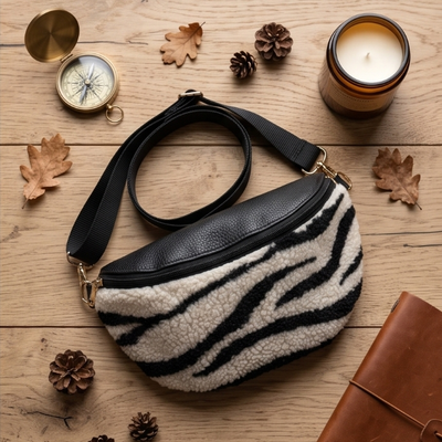 Bauchtasche Fell zebra