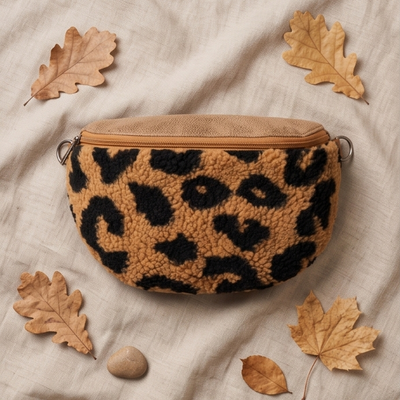 Bauchtasche Fell leo braun