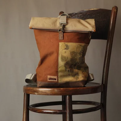 zaino Rolltop ROGER 2.0 ecoprint betula