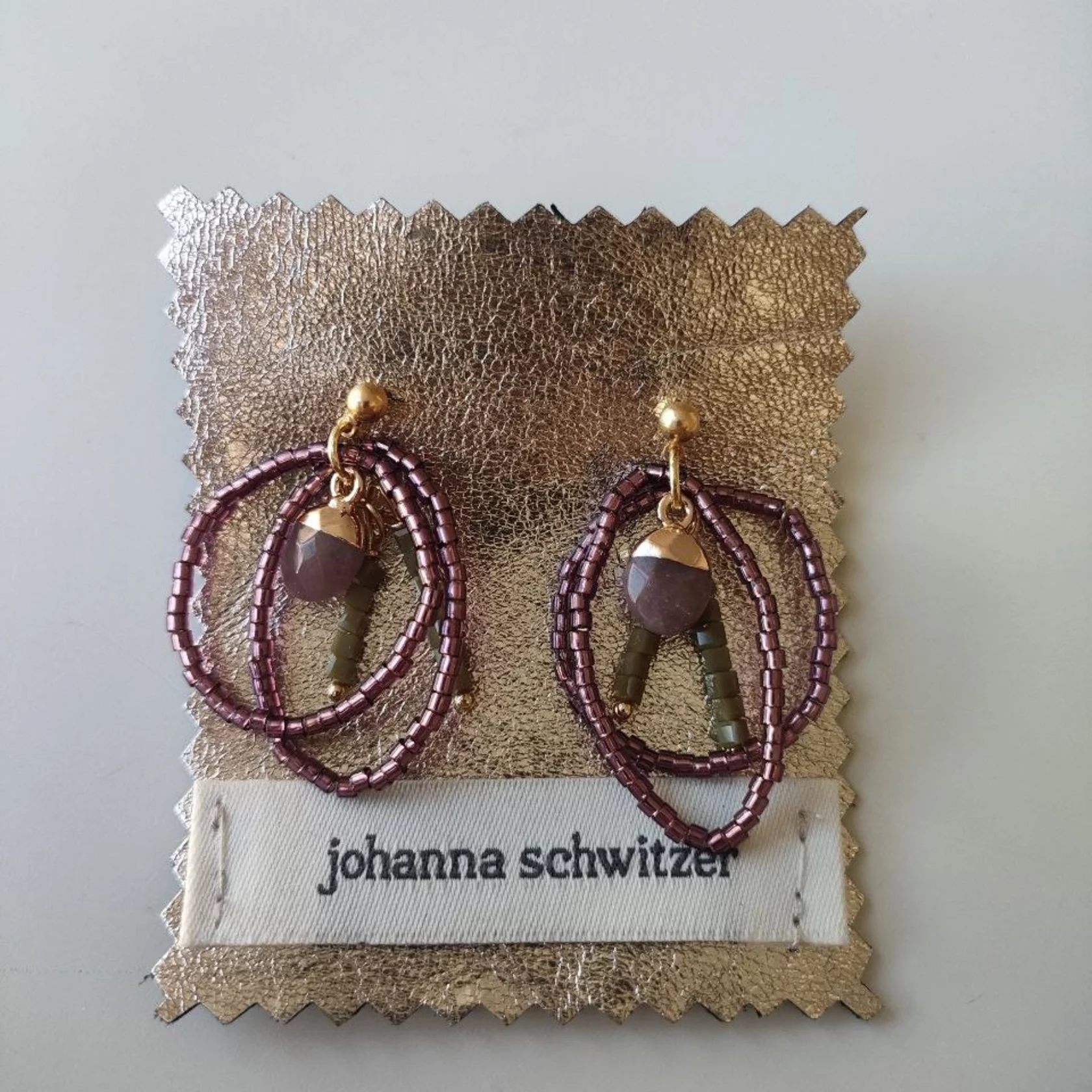 Ohrringe mit Erdbeerquarz Ohrringe mit Erdbeerquarz