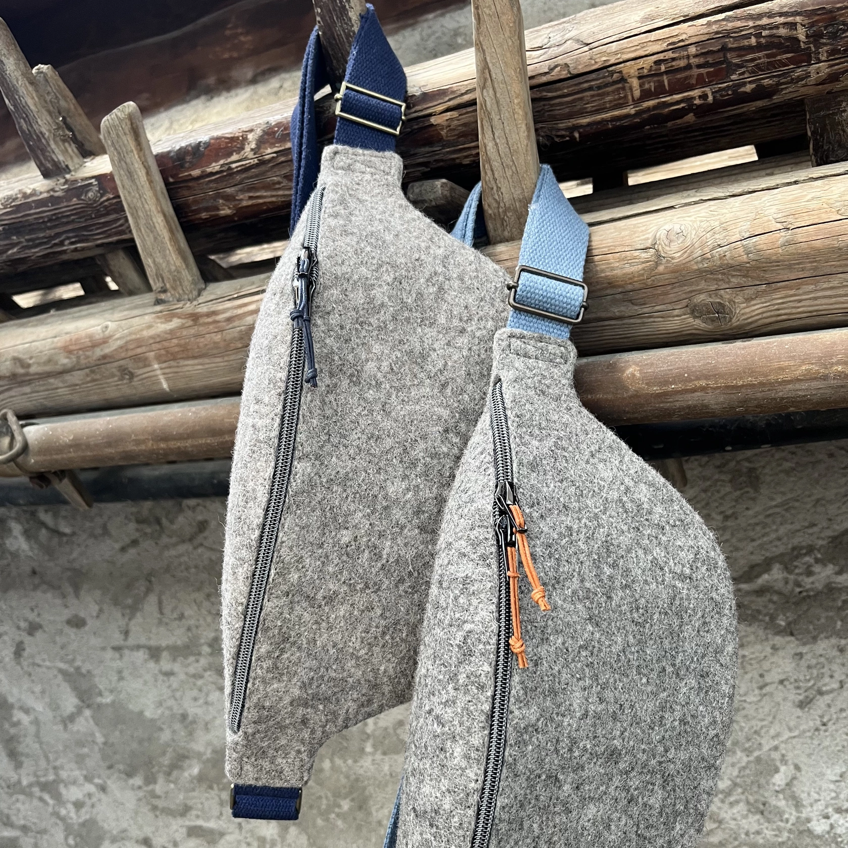 Marsupio in Lana, grigio scuro