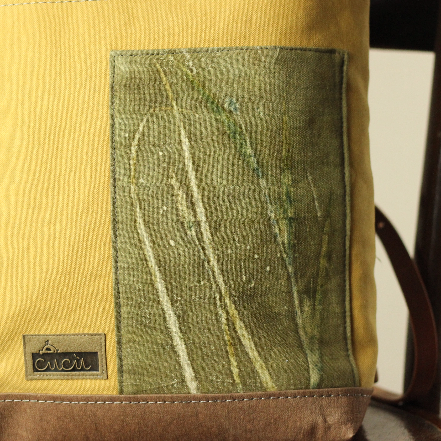 Rucksacktasche "ALBA" ecoprint Hirse Rucksacktasche "ALBA" ecoprint Hirse