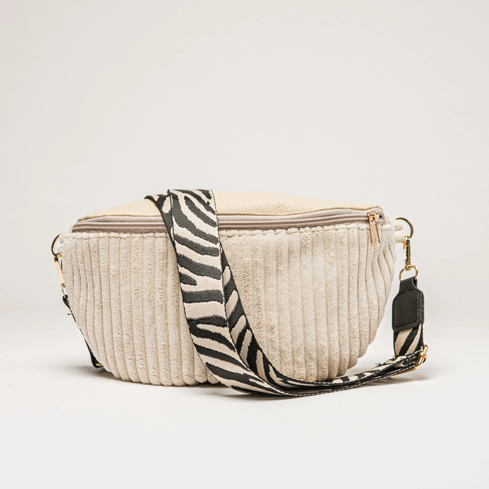 Marsupio velluto a coste beige Marsupio velluto a coste beige