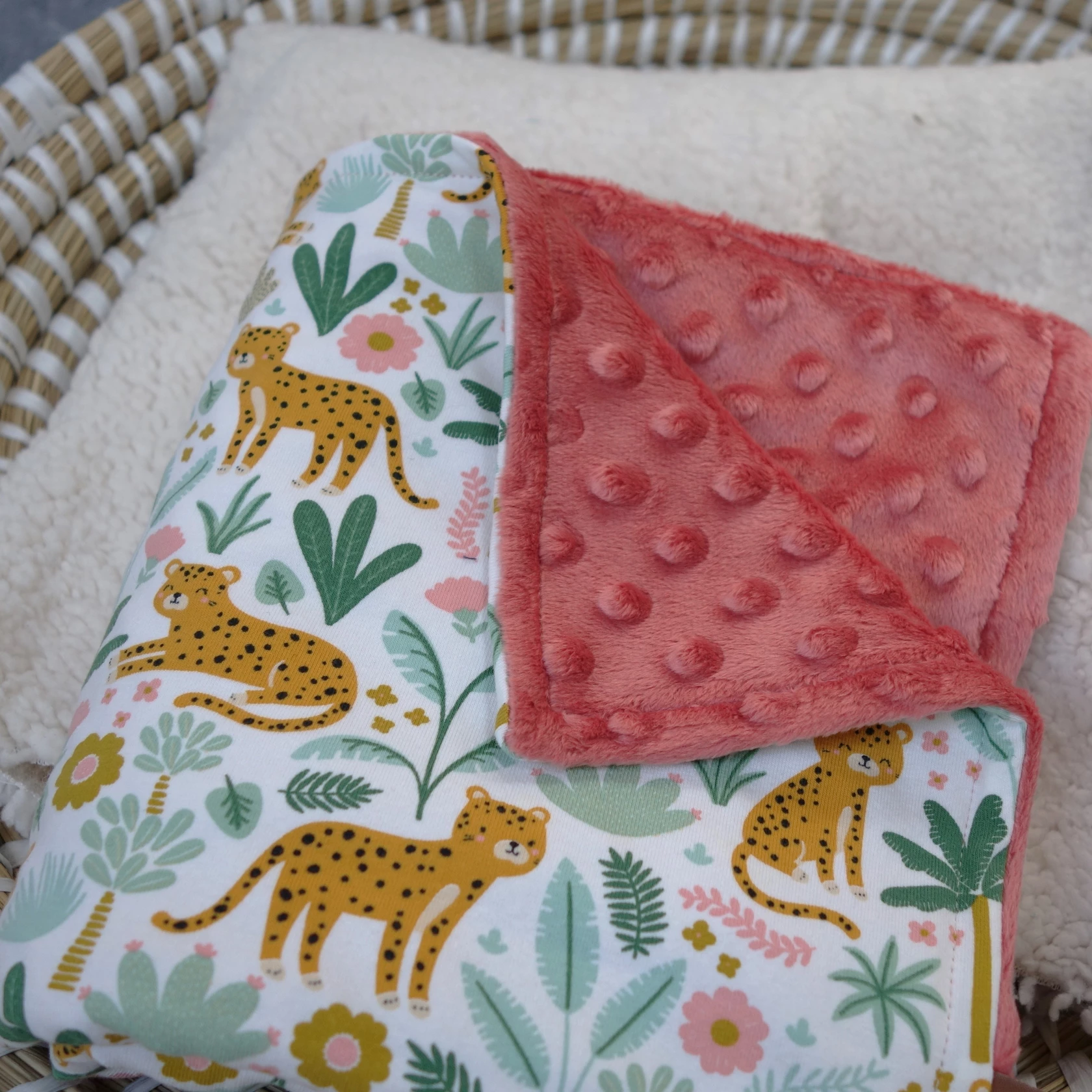 Kuscheldecke Leopard/Lachsfarbe Kuscheldecke Leopard/Lachsfarbe