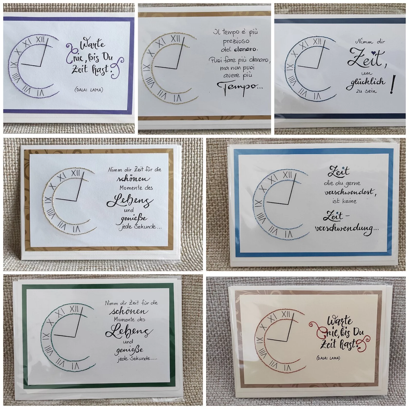 Biglietto d`Auguri orologio, 12x17cm Biglietto d`Auguri orologio, 12x17cm