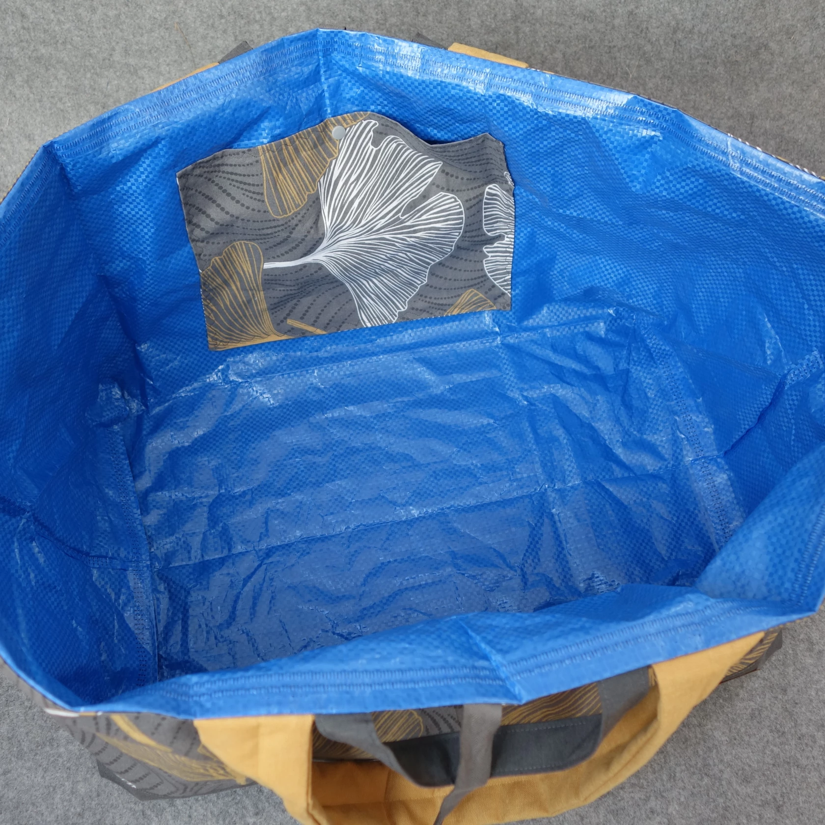 Borsa mare e piscina Foglie di Ginko/Grrigio