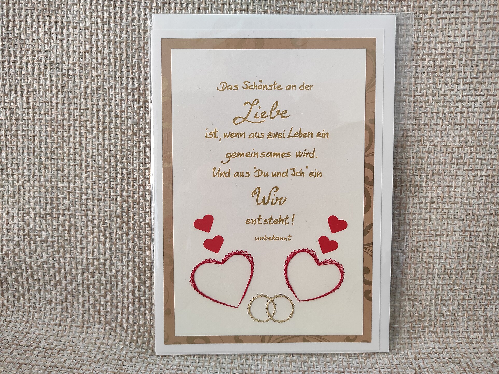 Hochzeitskarte Für Schwester & Ehemann – Mit Floralem Hufeisen Und Silberfolie, Umweltfreundlich